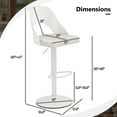 thumbnail image 3 of Gymax Bar Stools Set of 4 w/Enlarged PU Leather Seat Footrest Swivel Bar Chairs White, 3 of 10