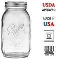 thumbnail image 2 of Ball Glass Mason Jar, 32oz, Regular Mouth, with Lids and Bands, 4 Count., 2 of 3