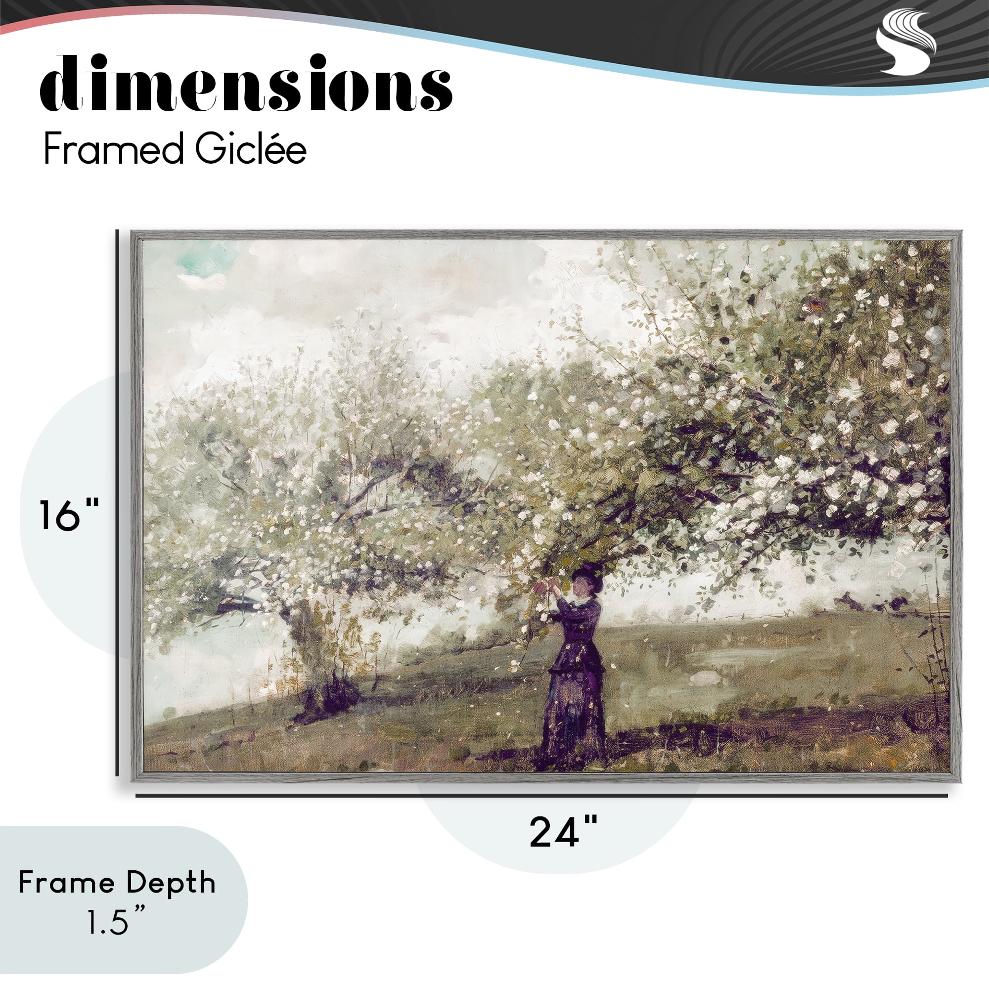 Stupell Industries Vintage Gathering Spring Blossoms Gray Framed Giclee Art, design by Leah Straatsma