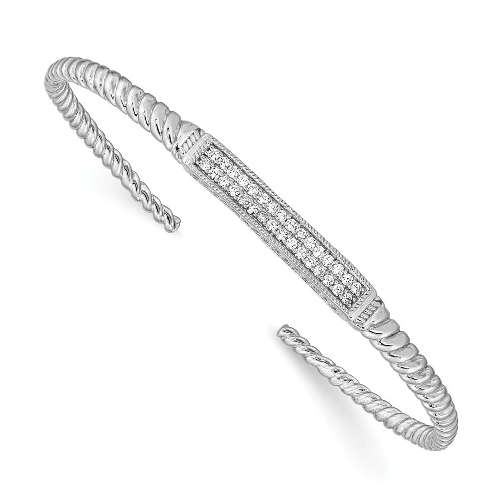 Sterling Silver Rhodium Plated Twisted Intertwined Bangle Bracelet Jewelry Sterling Silver Rhodium Plated Twisted Intertwined Bangle Bracelet Jewelry
