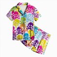thumbnail image 4 of Futezty Halloween Pajamas Kids Girls Halloween Themed Nightwear Short Sleeve Top and Shorts Cozy Sleepwear Girls Pjs 2T-13T, 4 of 5