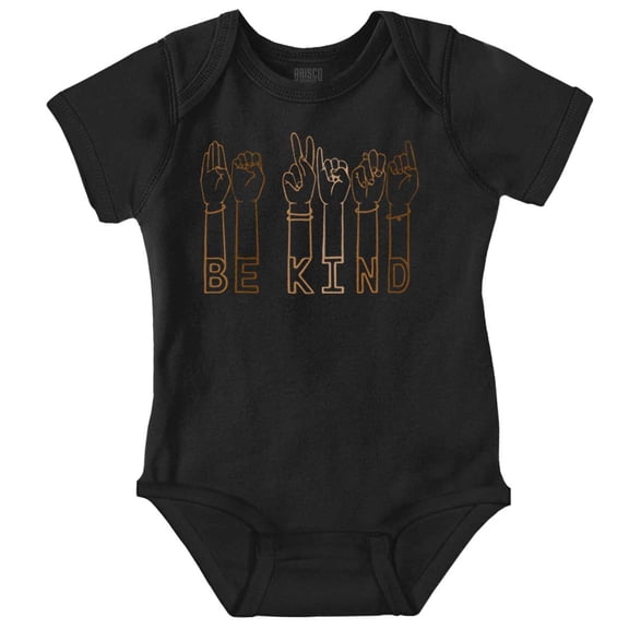 Inclusive Be Kind Sign Language Romper Boys or Girls Infant Baby Brisco Brands NB