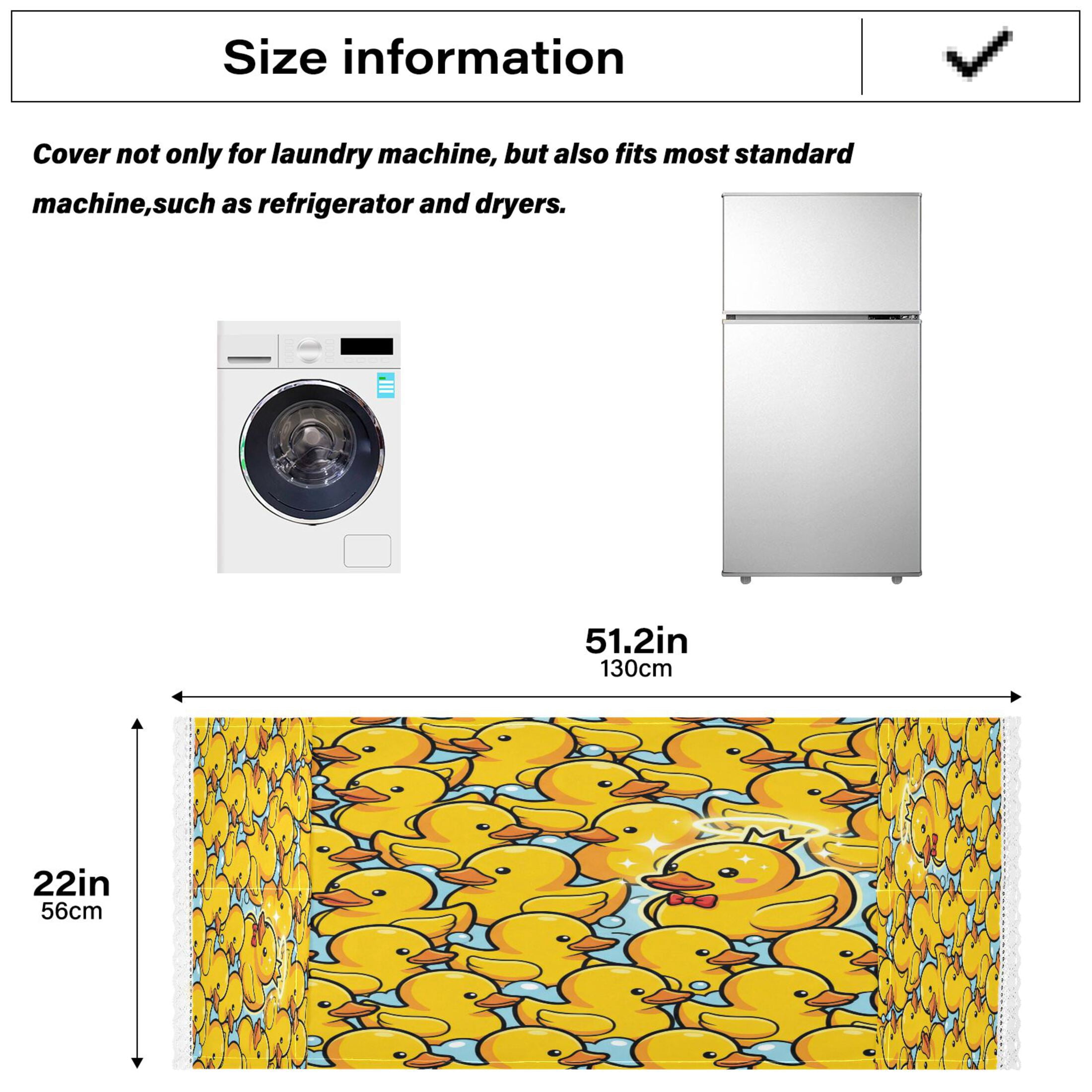 Wobogo Cute Yellow Duck Washing Machine Cover Dustproof Washer Dryer Cover Waterproof Laundry Room Decorative Protector