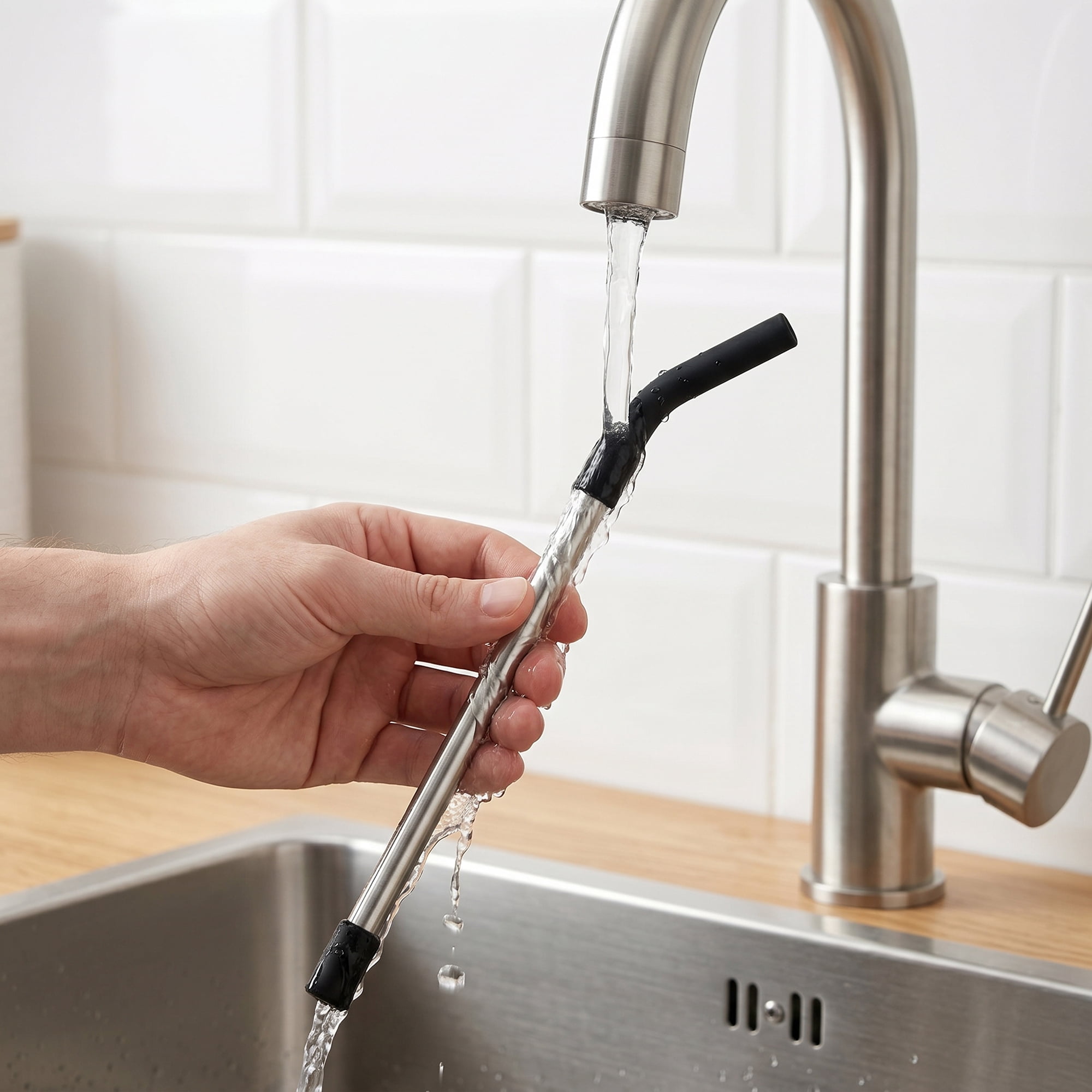 Unique Bargains 8Pcs Stainless Steel Silicone Dishwasher Safe Straws Black
