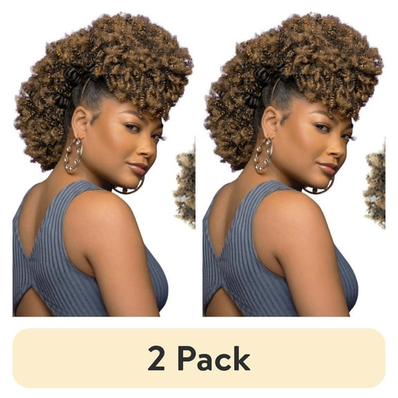 (2 pack) Darling Kinky Curly Afro Puff Drawstring Ponytail, #1/27, Adult, Female