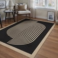 thumbnail image 4 of BERTHMEER 3'x5' Easy Jute Area Rugs for Entryway Bedroom Kitchen Laundry Dorm Farmhouse Outdoor Patio Rugs Indoor Washable Non Slip Geometric Contemporary Modern Stripes Rugs, Black, 4 of 8