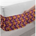thumbnail image 2 of Tropical Bed Skirt, Botanical Aloha with Exotic Tree and Leafy Branches, Elastic Bedskirt Dust Ruffle Wrap Around for Bedding Decor, 4 Sizes, Dark Lavender Marigold, by Ambesonne, 2 of 2