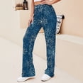 thumbnail image 3 of Abstract Blue Floral Line Art Summer Outfits Flowy Palazzo Pants for Women 2025 High Waisted Wide Leg Beach Casual Vacation Pants Trousers, 3 of 8