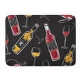 thumbnail image 1 of Tapis en Mousse à Mémoire de Forme Lavable en Machine Rouge et Blanc Vin sur Noir, 1 of 1