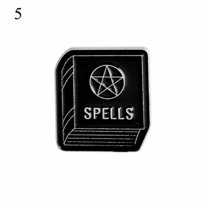 HOOUN 1PC Handmade Witch Moon Tarot Magic Book Enamel Pins Badge Punk Brooches Gifts-5