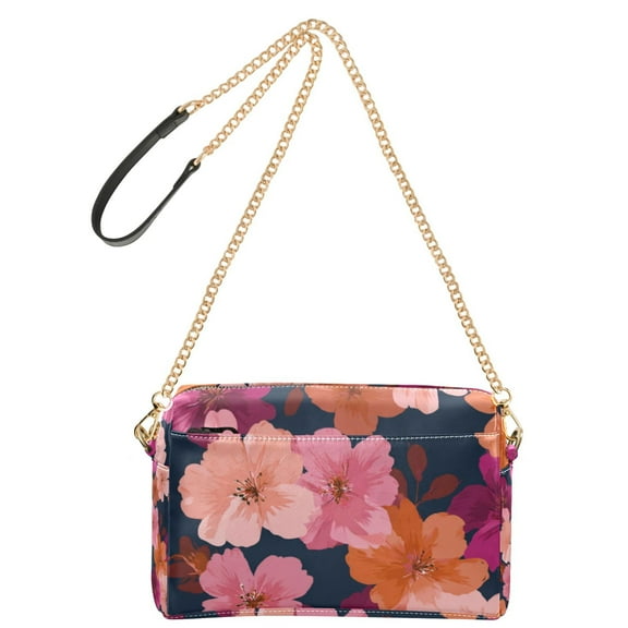 9.65'x3.35'x6.3' Women's Crossbody Bag With All-Over Print Multiple Pockets Blooming