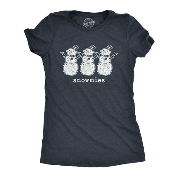 Womens Snowmies T Shirt Funny Snowmen Homies Friends Winter Season Graphic Tee Womens Graphic Tees