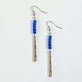 thumbnail image 3 of Howard's Blue Glass Bead Rectangle Bar Drop Dangle Earrings for Women, 3 of 3