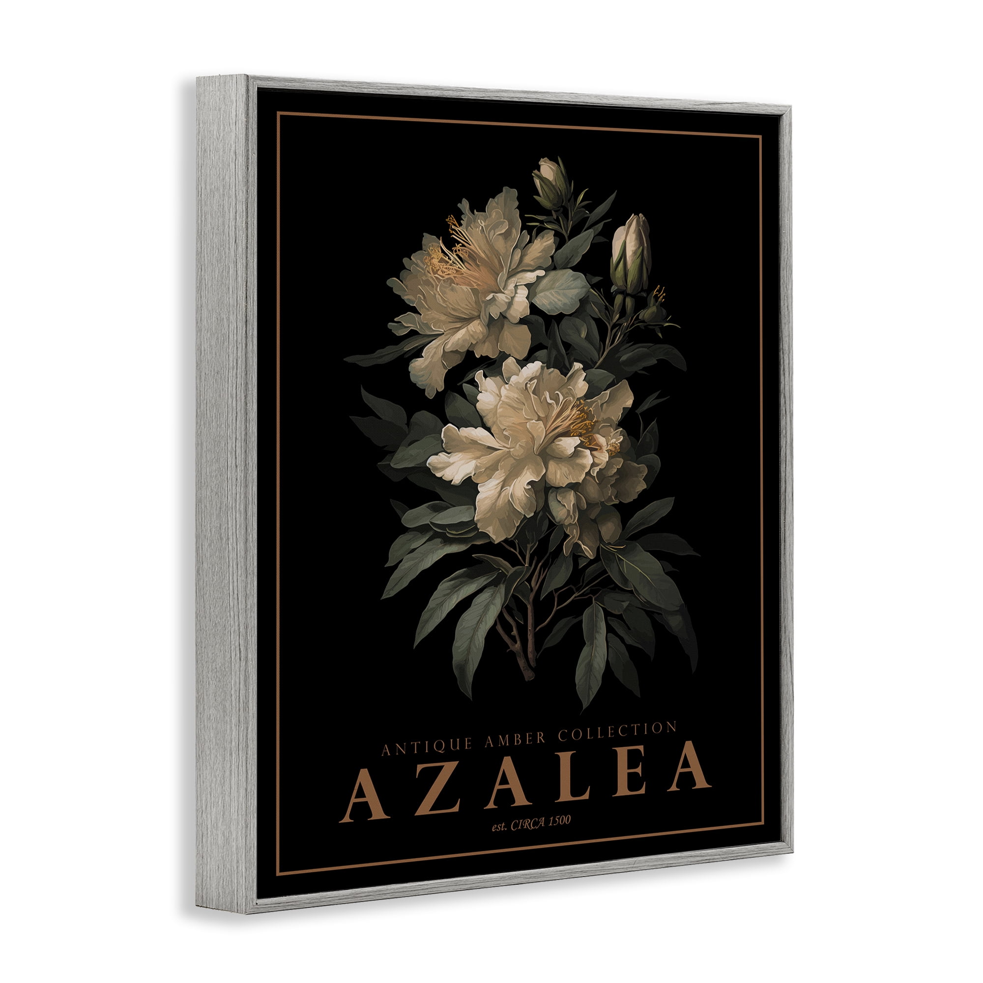 Stupell Industries Antique Azalea Bushel Gray Framed Giclee Art, design by Christopher Giampietro