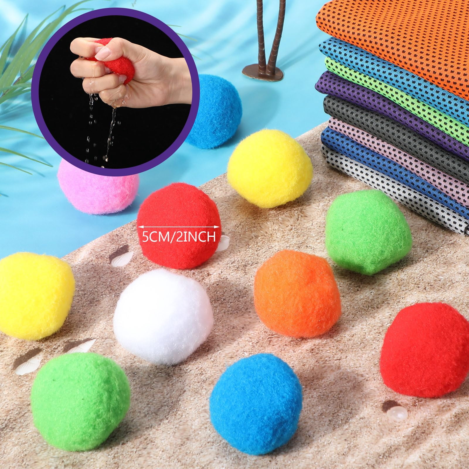 Reusable Water Balloons and Towels Summer Outdoor Pool Game Set