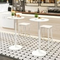 thumbnail image 2 of Demi Bonn Marble Round Bistro Pub Table, 40" Bar Height Coffee Cocktail Table Metal Base MDF Top, Perfect for Small Space, White, 2 of 10