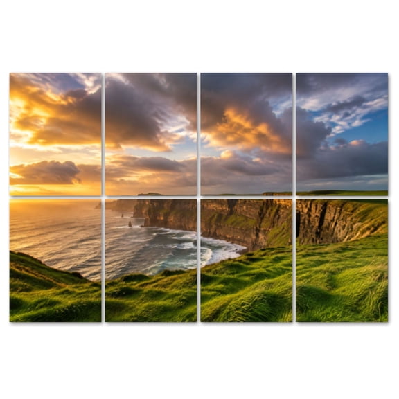 8 Pack Art Acoustic Panels Sound Absorbing Magnificent Cliffs Moher Ireland winter Decorative Soundproof Wall Panels Self Adhesive for Recording Studios Office 48"x32"