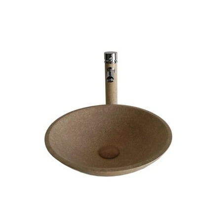 Legion Furniture Stone Circular Vessel Bathroom Sink with Faucet