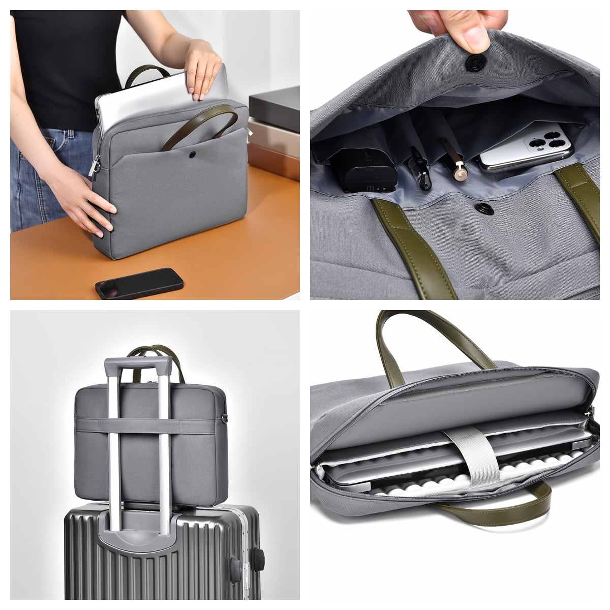 15.6" Laptop Bag Briefcase, Computer Messenger Bag, Business Work Travel Laptop Shoulder Bag, Carrying Handbag Laptop Sleeve Case for Women & Men