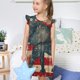 thumbnail image 4 of Fotbe Vintage American Flag Elephant Vestido de Dormir para Niñas de 3 a 10 Años, Mangas Cortas, Estilo Princesa, Pijama Camisón con Mangas Voladas-X-Large, 4 of 6