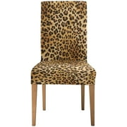 KXMDXA Wild Leopard Stretch Chair Cover Protector Seat Slipcover for Dining Room Hotel Wedding Party Set of 1
