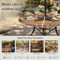 thumbnail image 6 of Round Outdoor Tablecloth with Umbrella Hole and Zipper, Texas Star Vintage Tablecloth with Elastic Waterproof, Berry Yellow Brown Wooden Patio Table Covers for 31" - 35" Picnic Pool Tables, 6 of 9