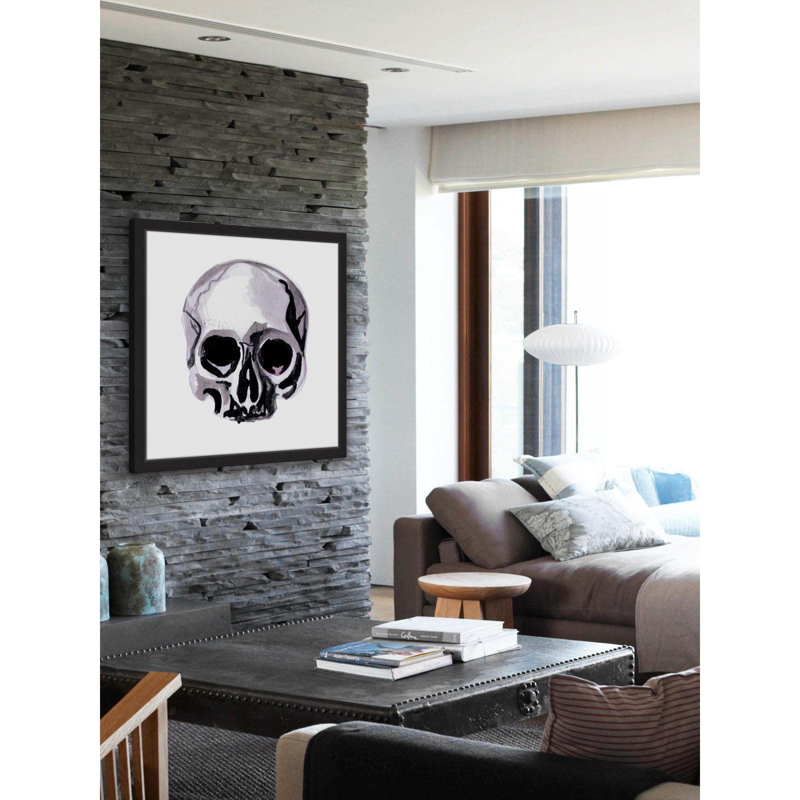 Marmont Hill "Watercolor Skull" by Molly Rosner Framed Painting Print