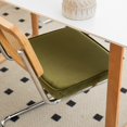 thumbnail image 6 of Set of 2 Mid-Century Modern Velvet & Rattan Dining Chairs with Chrome Legs - Olive Green, 6 of 10