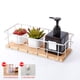 thumbnail image 2 of Estante organizador de pared sin taladro para cocina y baño - Acero al carbón y madera de pino en color blanco YCG6038-WH, 2 of 6