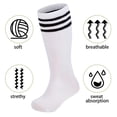 thumbnail image 4 of Zando 6 Pairs Kids Toddler Youth Soccer Socks Baseball Softball Socks for Boys Girls Knee High Socks with Stripes 3-12 Years, 4 of 7