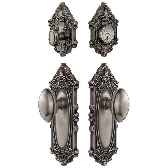 Grandeur Gvcedn_Sp_Eset_238 Grande Victorian Solid Brass Single Cylinder Keyed Entry