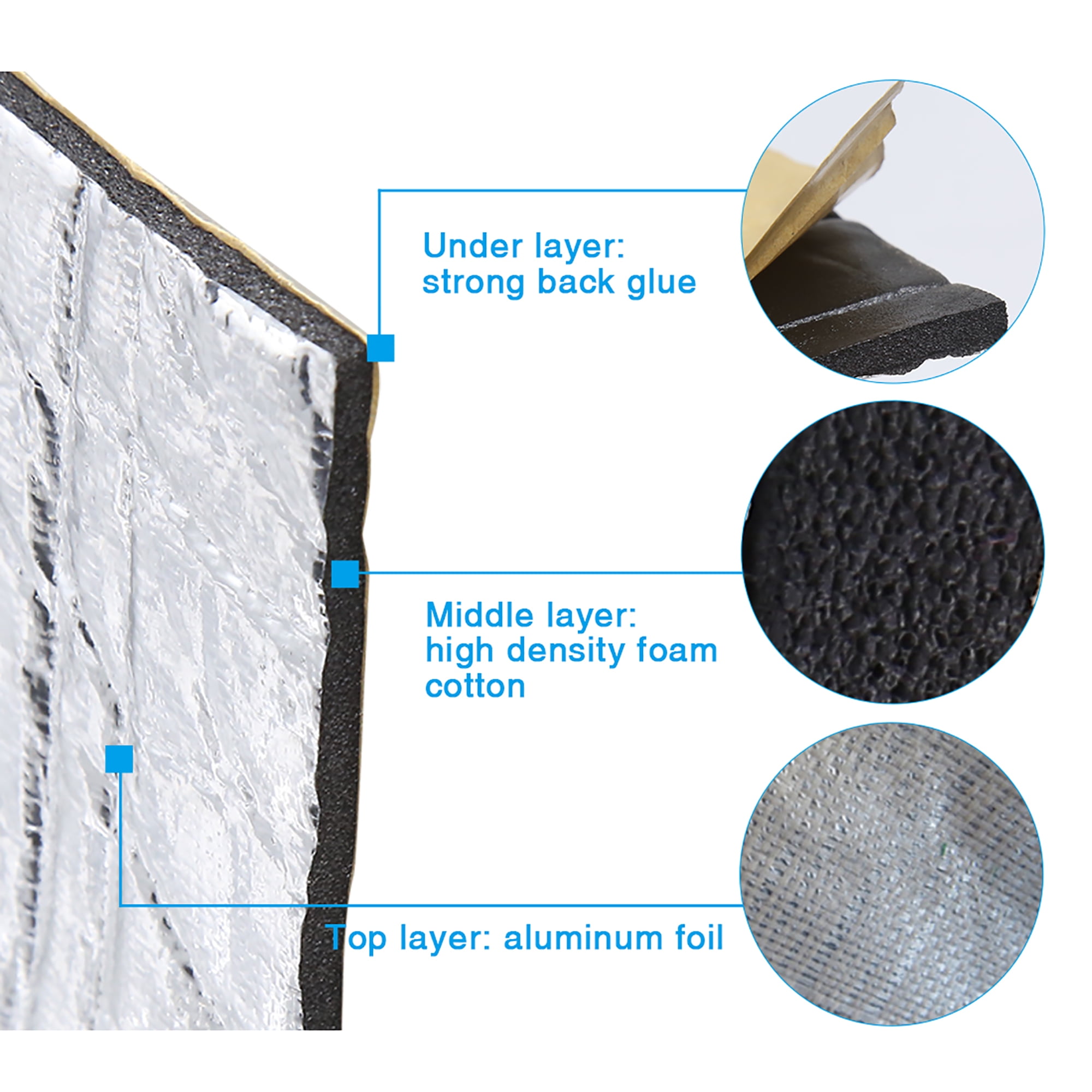 Unique Bargains Universal 197mil Car Heat Sound Insulation Deadener Noise Mat