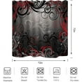 thumbnail image 6 of Red and Black Shower Curtain Mystic Magical Forest Modern Inspired Floral Swirls Leaves Bath Curtain Waterproof Fabric Bathroom Decor 72x72 Inch Plastic Hooks 12 PCS, 6 of 6