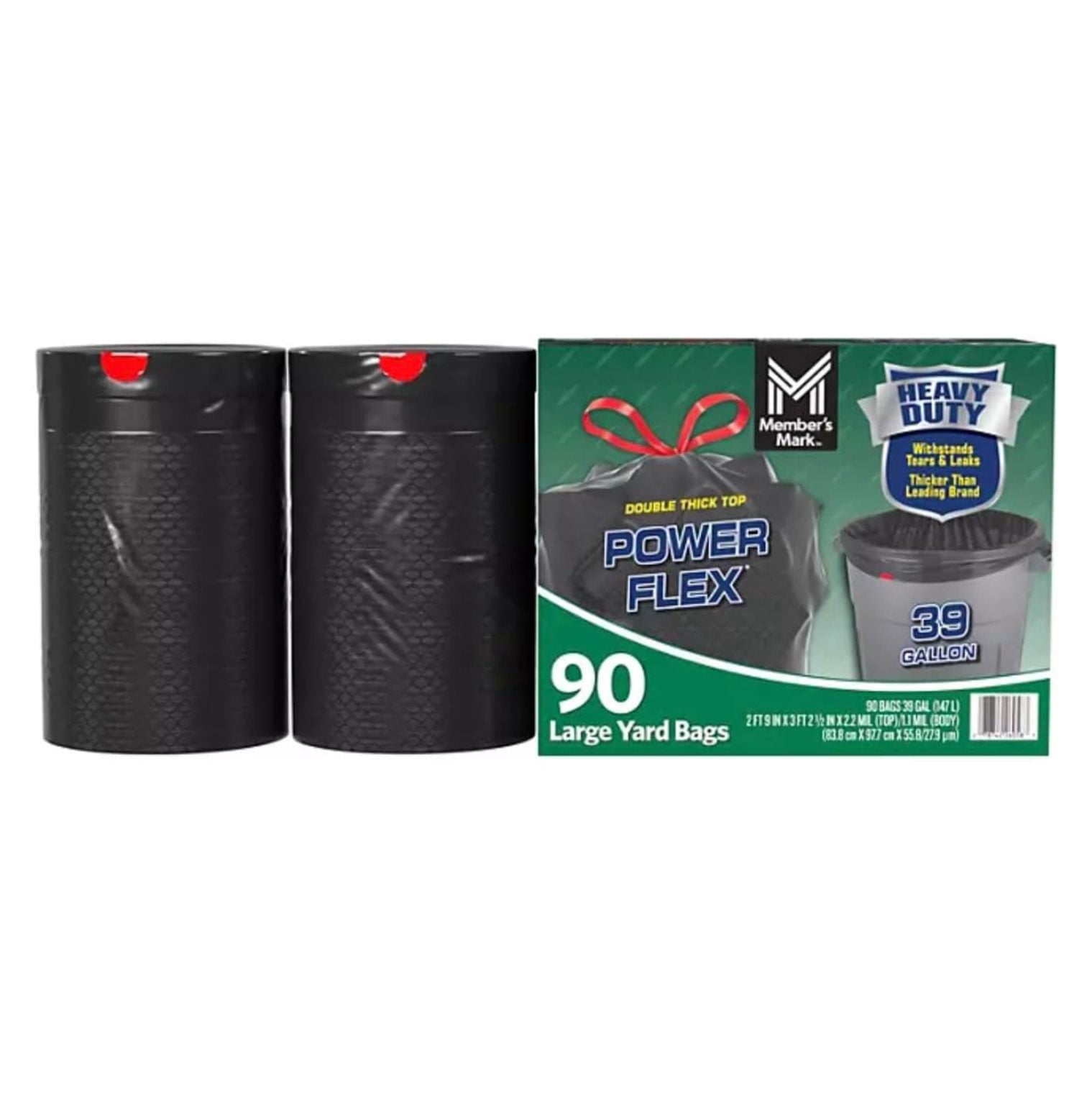 Heavy Duty 39-Gallon Yard Trash Bags, Unscented, 90 ct.