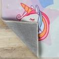 thumbnail image 4 of Superior Unicorn Non-Slip Washable Indoor Play Rug, 5' x 7' 6", Turquoise, 4 of 10