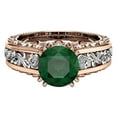 thumbnail image 2 of KDSJSXW Stackable Rings Ladies Ring Alloy Plated 14K Rose Gold Color Separation Ring Jewelry Gift Love Ring Gold Plated Rings for Women Stackable Rings(Green,5), 2 of 2