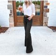 thumbnail image 4 of Pantalones vaqueros finos de cintura alta con microelásticos y pierna ancha para mujer Pantalones finos y de pierna ancha, 4 of 5