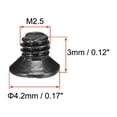 thumbnail image 3 of Uxcell M2.5 x 3mm Tornillo de fijación Phillips Galvanizado negro Paquete de 150, 3 of 5