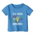 thumbnail image 4 of ZHOGXU Kids Girls Boys T Shirts Short Sleeve Crew Neck Back To School Letter Print Loose Fit Comfortable Top Tees For Casual Daily Wear,Blue,6-7 Years, 4 of 4