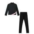 thumbnail image 4 of Aislor Girls Figure Skating Jacket Ice Ballet Dance Long Sleeve Jackets with Leggings for Competition Pink 13-14, 4 of 7
