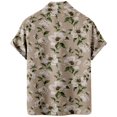 thumbnail image 5 of CBGELRT Mens Shirts Casual Mens White Button Down Shirt Floral Print Digital Print Casual Loose Fitting Creative Short Sleeved Shirt Bronze L, 5 of 5