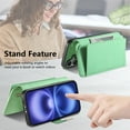 thumbnail image 6 of for iPhone 13 Detachable Wallet Case with Card Holder, 2 in 1 PU Leather Flip Folio Case with RFID Blocking Magnetic Stand Removable Shockproof Phone Cover with Ring Holder, Green, 6 of 11