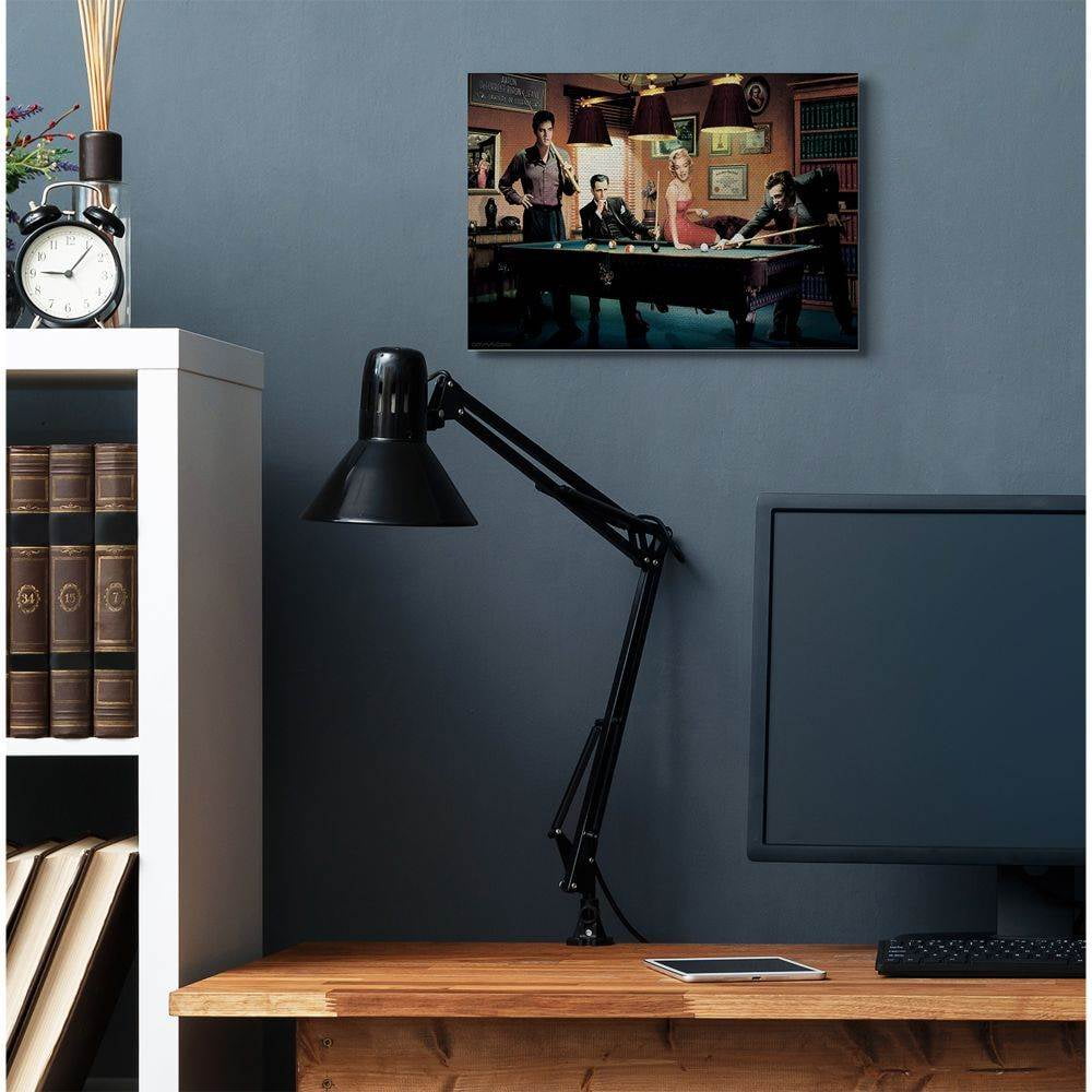 Stupell Industries Office Pool Game Vintage Hollywood Movie Star Classic Illustration Canvas Wall Art by Jadei Graphics