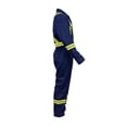 thumbnail image 4 of Safety Hi Vis Coverall with Leg Zipper 100% Cotton, 7 oz (Large, Navy Blue), 4 of 5