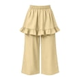 thumbnail image 5 of Tranfacy Girls 1-14 Years Fall Pants Solid Elastic Waist Straight Leg Casual Wide Leg Trousers, 5 of 5