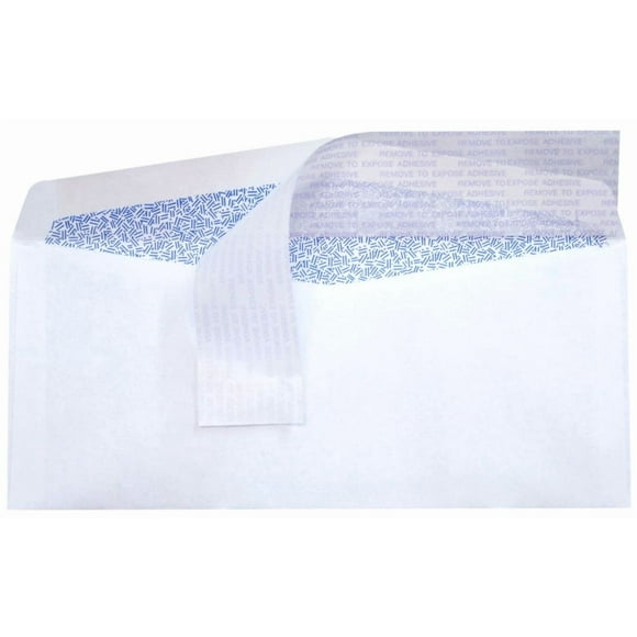 LUXPaper #9 Business Envelopes | Commercial Flap | Security Tint | Peel & Press | 3 7/8" x 8 7/8" | White | 24lb. Text | 50 Qty