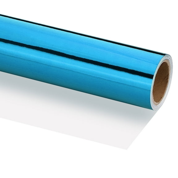 Uxcell Metallic Wrapping Paper, 18 Inch x 200 Inch(16.4Ft)Packing Paper Light Blue