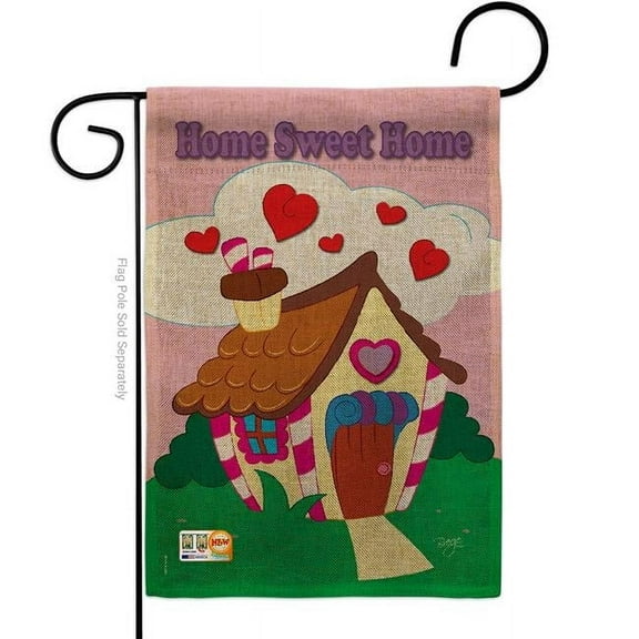 Breeze Decor BD-SH-G-100039-IP-DB-D-US13-BD 13 x 18.5 in. Welcome Home Sweet Burlap Inspirational Impressions Decorative Vertical Double Sided Garden Flag