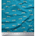 thumbnail image 1 of Soimoi Blue Cotton Duck Fabric Leopard Animal Skin Print Sewing Fabric Yard 42 Inch Wide, 1 of 3