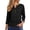 Black, variant on XuJwPNcy 3/4 Length Sleeve Womens Tops Casual V-Neck Button Blouse Ladies Eyelet Top Spring Summer Fashion Outfit